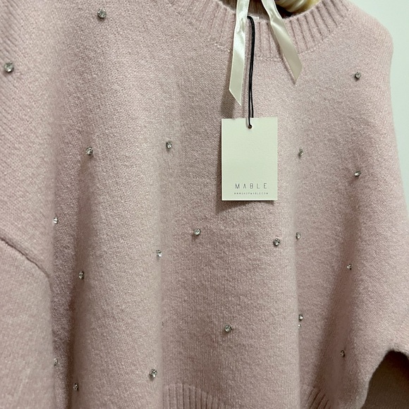 NWT Mable Ultra Soft Rhinestone Bell Sleeve Sweater Size M - Picture 5 of 5